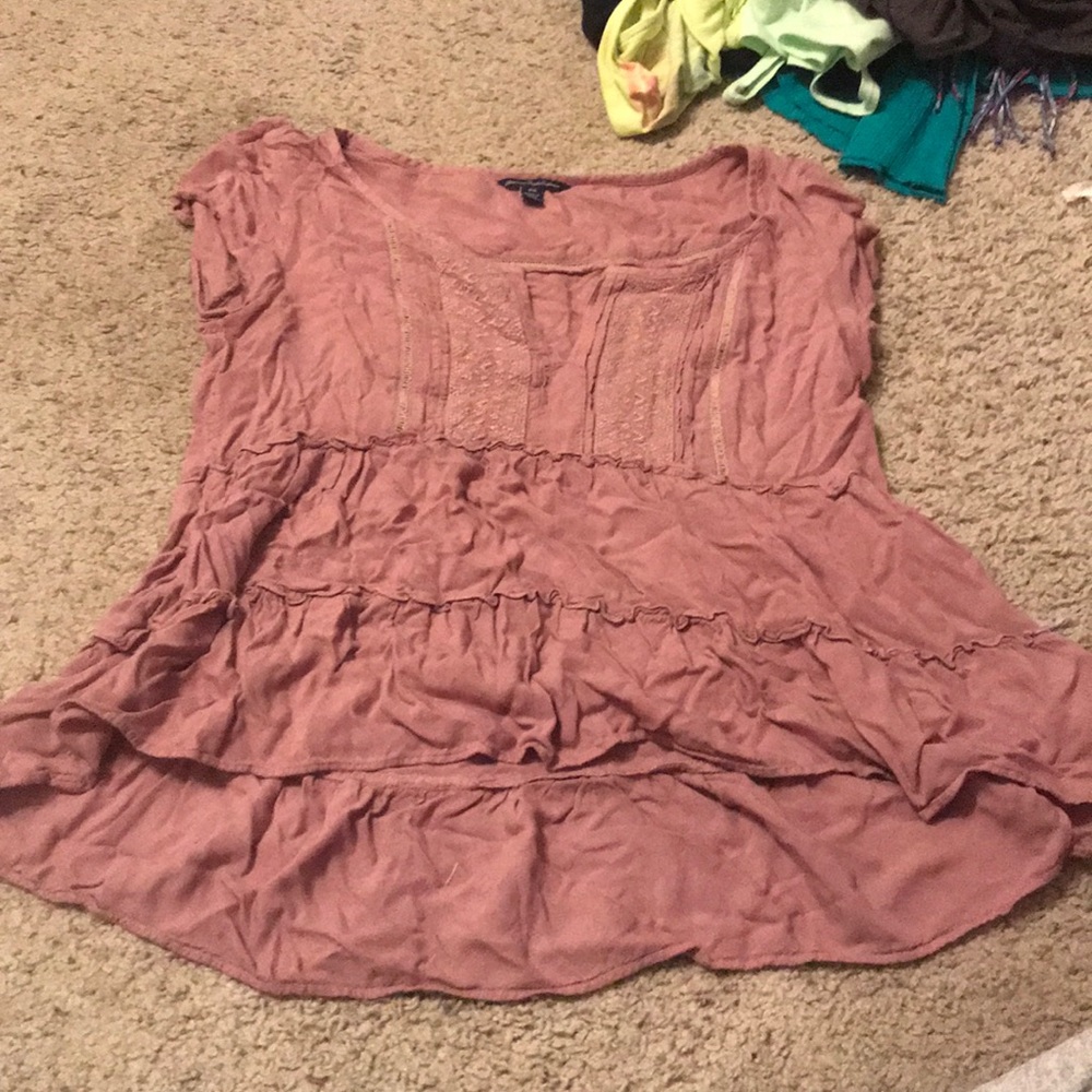 Cute cap sleeve ruffle top